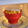 thumbnail image 3 of Silicone Microwave Popcorn Maker Bowl Heat Resistant Popcorn Bucket with Vent Lid for Home Snack, 3 of 5