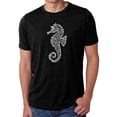thumbnail image 1 of LA Pop Art Men's Premium Blend Word Art T-shirt - Types of Seahorse, 1 of 2