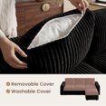 thumbnail image 7 of Marrber 78” Oversized Modern Plush Corduroy L-Shaped Modular 4-Seater Pull-Out Sectional Sleeper Sofa Bed with Hidden Storage for Living Room and Apartment, Black, 7 of 7