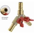 thumbnail image 2 of 10mm Hose Fitting Y-Type 3 Way Brass Pipe Joint Connector Adapter Compatible for Air Water Gas, 2 of 2