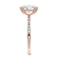 thumbnail image 2 of Solitaire Brilliance Elegant 2.10ct Oval-Cut Diamond Engagement Ring with Marquise Accents 18K Rose Gold, Ring Size 10.5, 2 of 3