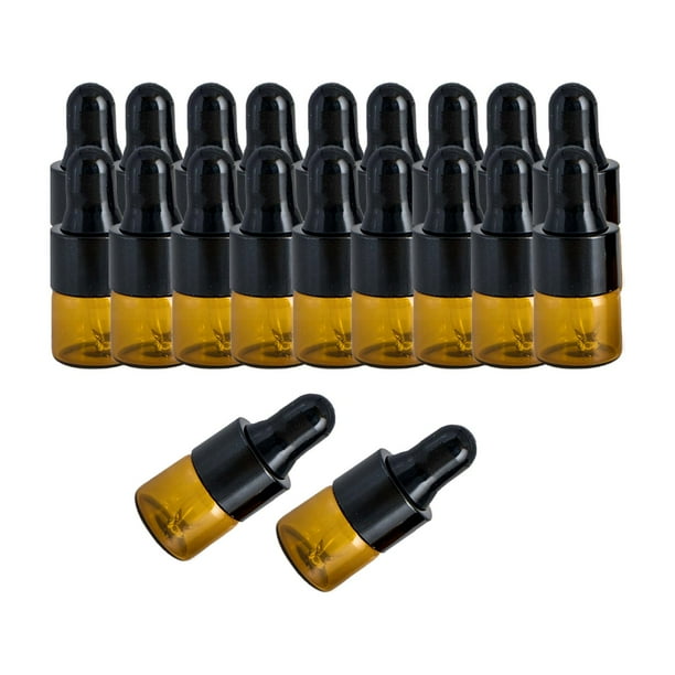 Cuentagotas de vidrio Yuyangstore vacío Recargable 1ml Negro