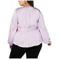 thumbnail image 2 of I.N.C Womens Belted Blouson-Sleeve Wrap Blouse, Purple, Plus Size, 2X, 2 of 2