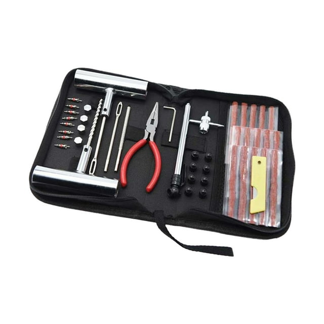 Kit de reparación de neumáticos Kit de herramientas de emergencia Kit de reparación de pinchazos de neumáticos Kit de reparación de pinchazos de neumáticos Juego de 46 piezas.