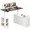 White, variant on VVFLU 55" Farmhouse Electric Standing Desk Adjustable Height Sit Stand Corner Stand Desks, L Shaped Standing Computer Desk with Power Outlets & Storage Drawers for Home Office, Black