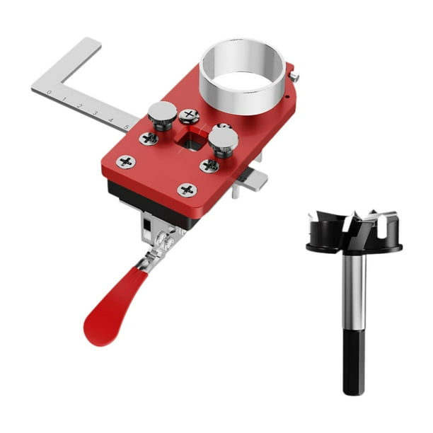 Localizador de guía de perforación de 35 mm, Jig de bisagra oculta ajustable con abrazadera, plantilla de taladro de bisagra precisa para tablero de