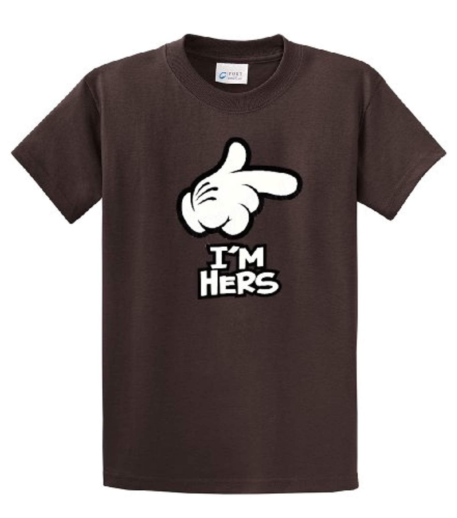 Cartoon Hand I'm Hers Men's Tee Shirt Funny Hand Pointing I'm Hers Black - Bild 17 von 117