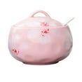 thumbnail image 1 of Sugar Bowl With Lid And Spoon, 14oz Sugar Dish, Sugar Bowls For Countertop, Salt Container-Pink, 1 of 8
