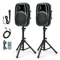 thumbnail image 1 of Costway Dual 10'' Protable 1600W Powered Speaker w/  Mic Speaker Stands Control, 1 of 7