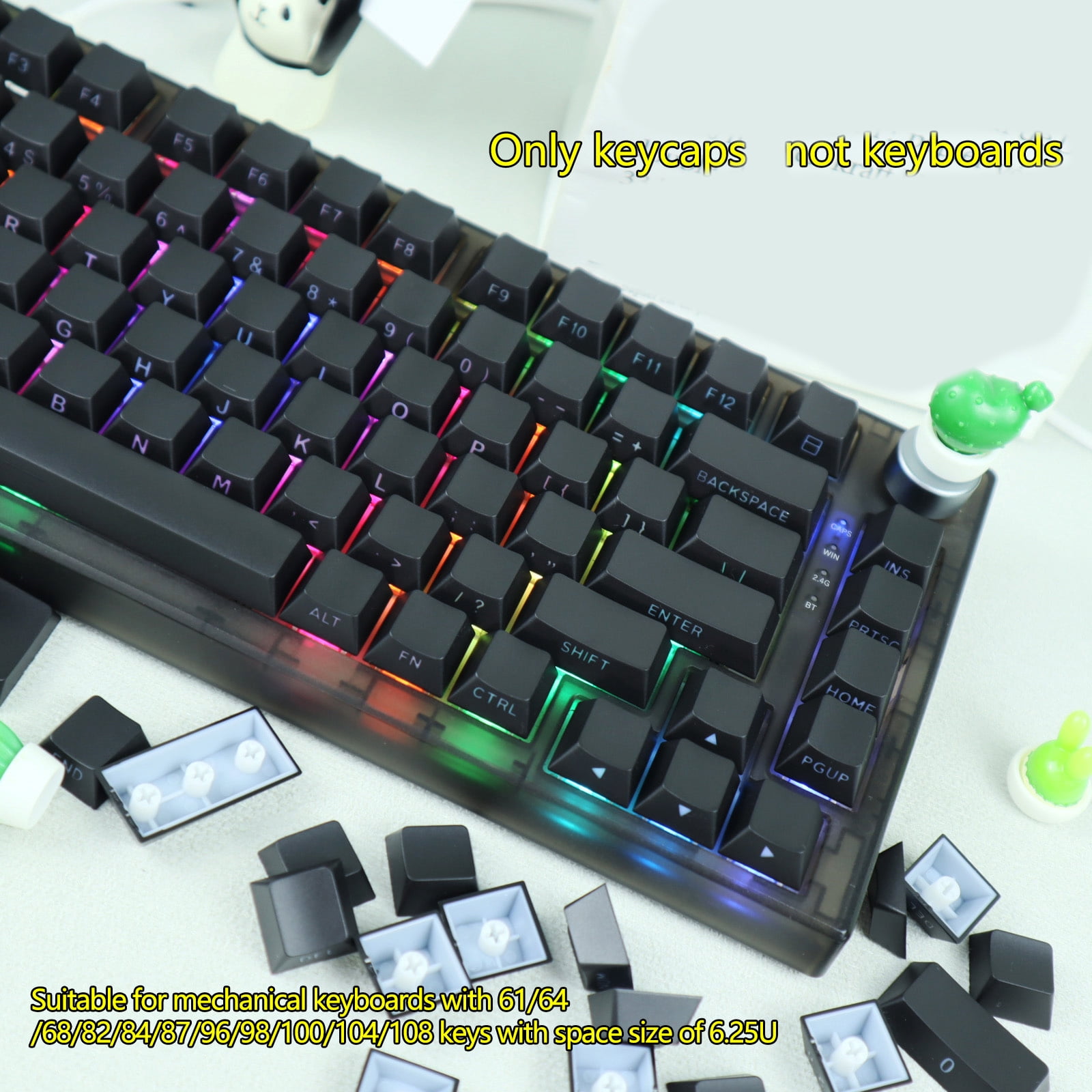 Side Printed Keycaps Double Shot With Backlit Technology for Mechanical Keyboards 140 Keys