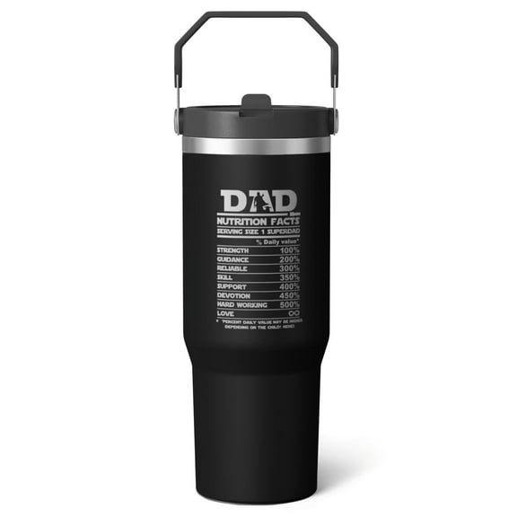 1pc Dad 30oz Tumbler with Straw & Handle - Insulated Stainless Steel Cup | Holiday Gift for Man Women (Christmas, Valentine's, Birthday)