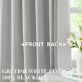thumbnail image 2 of Home Light Gray Pinch Pleated Full Blackout Curtains Linen Blended Room Darkening Curtain Panels 102 inch for Living Room Bedroom Thermal Insulated Pinch Pleat Drapes with Hooks 40" Wx102 Lx2, 2 of 15