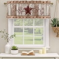 thumbnail image 2 of Red Texas Star Vintage Curtain Valances for Windows, Kitchen Valance Window Treatments Panel 2 Pack, Farmhouse Berry Brown Wooden Rod Pocket Short Curtains for Bathroom Bedroom 42 x 12 Inch, 2 of 8