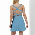 thumbnail image 4 of XDZJLR Womens Dresses Solid Color Beach Vacation Sports With Pocket Built In Shorts Tennis Skirt, 4 of 7