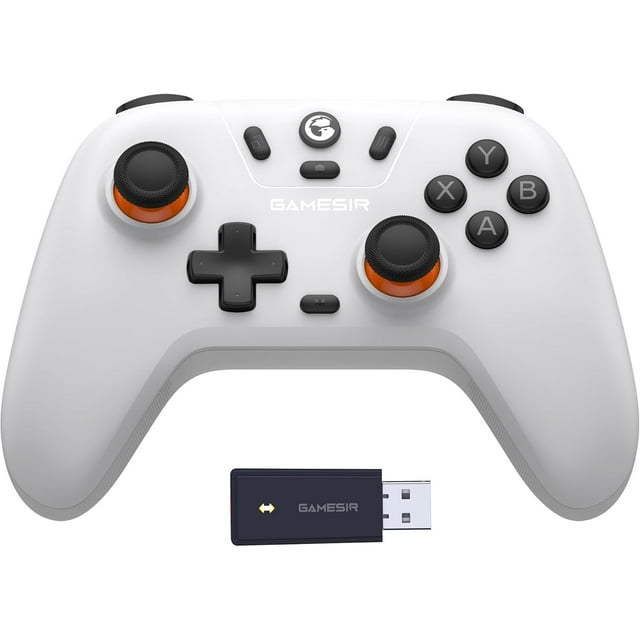GameSir Nova Lite Manette Sans Fil 2,4G Manette Bluetooth pour PC Windows iPhone Android Switch Steam Deck Effet Hall Déclencheurs Turbo Rumble - Blanc