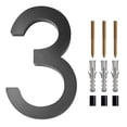 thumbnail image 1 of 6 inch Modern Floating House Numbers Door Black Shadow Home Address Garage Gate 3, 1 of 9
