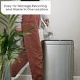 thumbnail image 3 of Home Zone Living 13 gal Dual Kitchen Open Top Garbage Can, Stainless Steel, 3 of 9