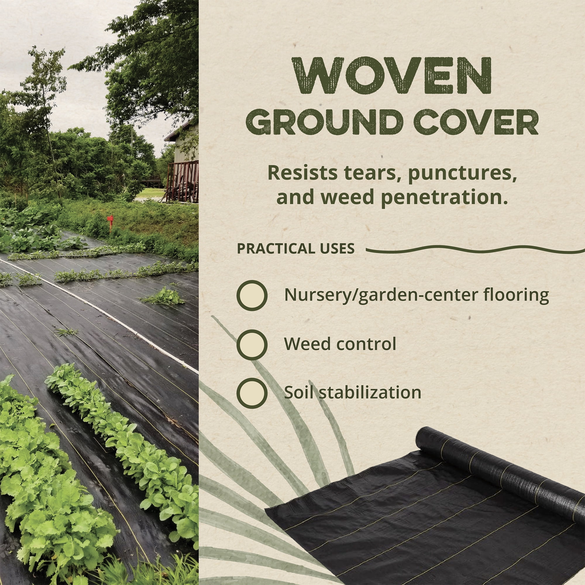 DeWitt 24-Pack Sunbelt Weed Barrier Fabric 3.2 oz, Heavy-Duty Ground Cover, 4 x 300 Feet