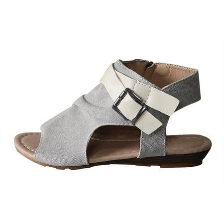 

Hvyesh Women s Sandals Clearance Summer New Solid Color Roman Shoes Women s Daily Casual Sandals Women s Shoes Summer Beach Sandals