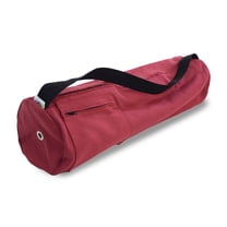 Natural Hemp Yoga Mat Bag with Shoulder Strap - Durable, Breathable and Lightweight Gym Bag to Carry the Extra Large Mat Size - 8" X 32", Cranberry