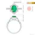 thumbnail image 4 of ANGARA Natural Oval 1.5 ct Emerald Trillium Floral Shank Ring in 14K White Gold for Women (Size-9x7mm) | May Birthstone, Birthday, Anniversary, Jewelry Gift for Women | Natural Emerald Ring, 4 of 8