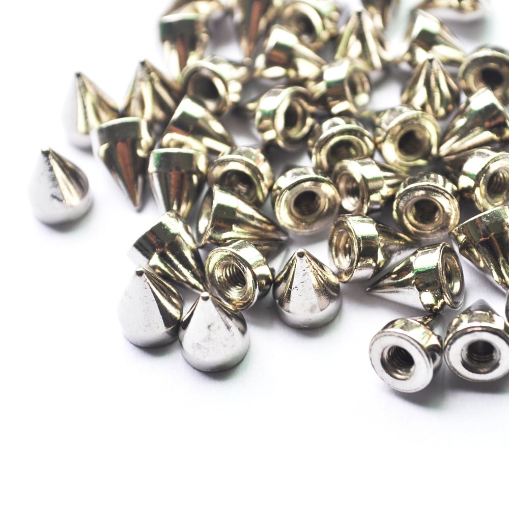 10 Sets Cone Spikes Punk Rivets Screws Decorative Studs for Leather Shoes Jacket 