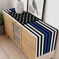 thumbnail image 4 of Blue White American Flag Table Runner - 108 Inch Long, Kitchen Dining Table Runner Dresser Scarves, USA Flag Vintage Stars Farmhouse Decor for Coffee Tables Wedding Party Banquet, 4 of 8