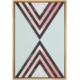 thumbnail image 3 of PixonSign Framed Canvas Print Wall Art Symmetrical Pink Triangle Pattern Geometric Shapes Digital Art Modern Art Minimalist Colorful Multicolor Neon for Living Room, Bedroom, Office - 16"x24" Natural, 3 of 5