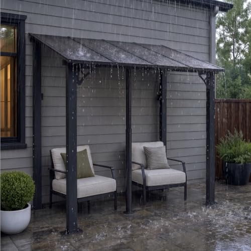 Aoxun 8’x5’ Gazebo for Patio, Pergola with Telescopic Support Post, Black