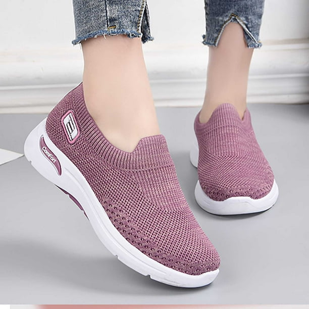 LSLJS Fashion Women Shoe Soft-Soled Comfortable Flying Woven Casual Ladies  Shoes, Women's Sneakers on Clearance