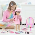 thumbnail image 5 of ZITA ELEMENT 18 Inch Doll Accessories Set with Backpack & Outfits 17-Piece | Pretend Play Makeup Kit for 18" Dolls | Includes Lipstick, Eyeshadow, Brushes, Accessories & Stylish Clothes, 5 of 7