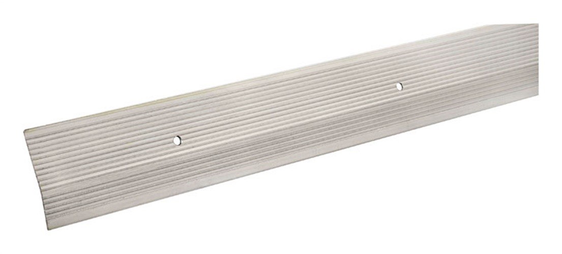 MD Satin Silver Fluted 2 In. x 6 Ft. Aluminum Carpet Trim Bar, Extra