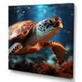 thumbnail image 2 of Designart "Harmonious Abstract Art" Animals Turtle Canvas Art Print, 2 of 7