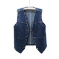 thumbnail image 2 of Hwmodou Sleeveless Denim Jacket Womens Sleeveless V Neck Button Down Jean Jacket Oversized Denim Vest, 2 of 5