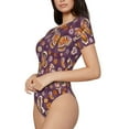 thumbnail image 2 of The Xecao Buffalo Plaid and Butterflys Women's Crew Neck Body Suit, a short-sleeved bodysuit and basic swimsuit, both comfort and style for dating and daily life, 2 of 9