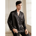 thumbnail image 6 of THXSILK Silk Pajamas for Men, 2 pcs Long Pajamas Set, Natural 19 Momme Mulberry Silk, Soft& Lightweight, Black, XXL, 6 of 10