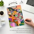 thumbnail image 3 of FORMRS Acrylic Clipboard with Low Profile Clip Standard A4 Letter Size, 12.5" x 9", Purple Cityscape Painting, 3 of 8