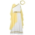 thumbnail image 3 of CHICTRY Girls Ancient Greek Nymph Toga Dress with Laurel Athenian Princess Dress-up for God of War Yellow 14, 3 of 5