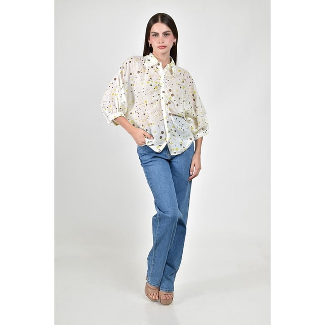 Camisa de lunares Roman Fashion /Juvenil, 30487 (Blanco) blanco EG