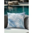 thumbnail image 4 of Outdoor Pillows Waterproof, Summer Palm Leaves Bedding Throw Pillows with Insert for Couch Sofa Bed, Tropical Botanical Minimalist Blue 16x16 Inch Pillowcases Decorative Camping Patio Pillow Set of 1, 4 of 8