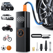AOMBOO Tire Inflator Portable Air Compressor, Cordless 150PSI Car Air Pump with Digital Dual Screen, Small Car Tire Inflator with LED for Car, Bike, Ball