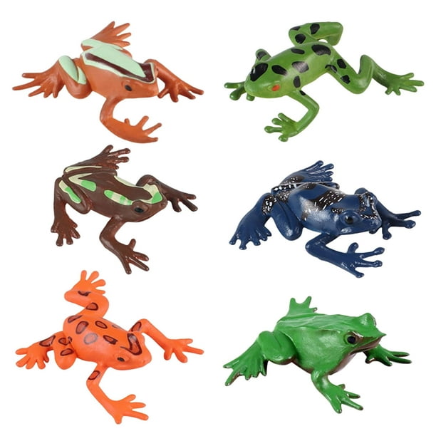 Luzkey 6 Pieces Simulation Animals Frog Reptile For Children Kids Toys Gift Lifelike Forest Amphibian Novelty Frog Play Model Other Length Approx. 4cm