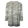 thumbnail image 4 of Womens Sparkly Tops, 3/4 Sleeve Shirts for Women Fall Fashion Loose Fit Shiny Sequins Printed Crewneck T-Shirts, 4 of 4