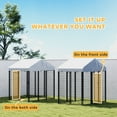 thumbnail image 6 of PawHut Outdoor Dog Kennel with Roof, Welded Wire Dog Playpen Enclosure with Escape-proof Lock, UV-Resistant & Waterproof Cover, 5.9' x 4' x 6', Silver, 6 of 9