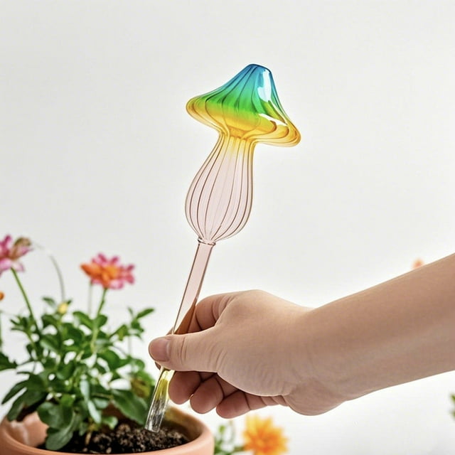 Globos de riego automático Yuanzi de 500 ml, paquete de 2, para plantas de interior en maceta, sistema de riego por goteo para jardineros de vacaciones y perezosos.