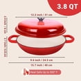 thumbnail image 2 of Enameled Cast Iron Dutch Oven, 3.8 Quart Dutch Oven Pot with Lid, Non Stick Cast Iron Pot, Round Oven Safe up to 500°F, Use for Marinate, Cook, Bake and Serve – Gradient Red, 2 of 5