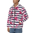 thumbnail image 3 of Naloa Dark Blue Stripes and Flamingos Men’s Hoodies, Zip up Hoodie, Sweatshirts,Hoodies for Men Sizes S-3XL-3X-Large, 3 of 5