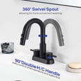 thumbnail image 3 of Bathroom Faucet with Pull Down Sprayer 3 Holes, Matte Black 4 inch 2 Handles Centerset Laundry Bar Basin Pull Out Bathroom Sink Faucet with Pop-Up Drain, 3 of 13