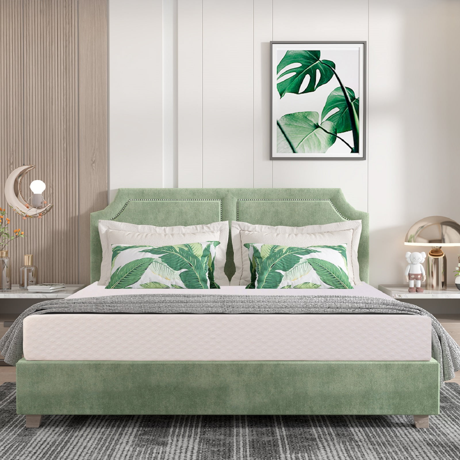 Sleeptone Queen Green Tea & Graphite White Memory Foam Mattress, 8