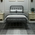 thumbnail image 2 of MAYEERTY Metal Bed Frame Twin Size Platform No Box Spring Needed with Vintage Headboard and Footboard Premium Steel Slat Support，Black, 2 of 5